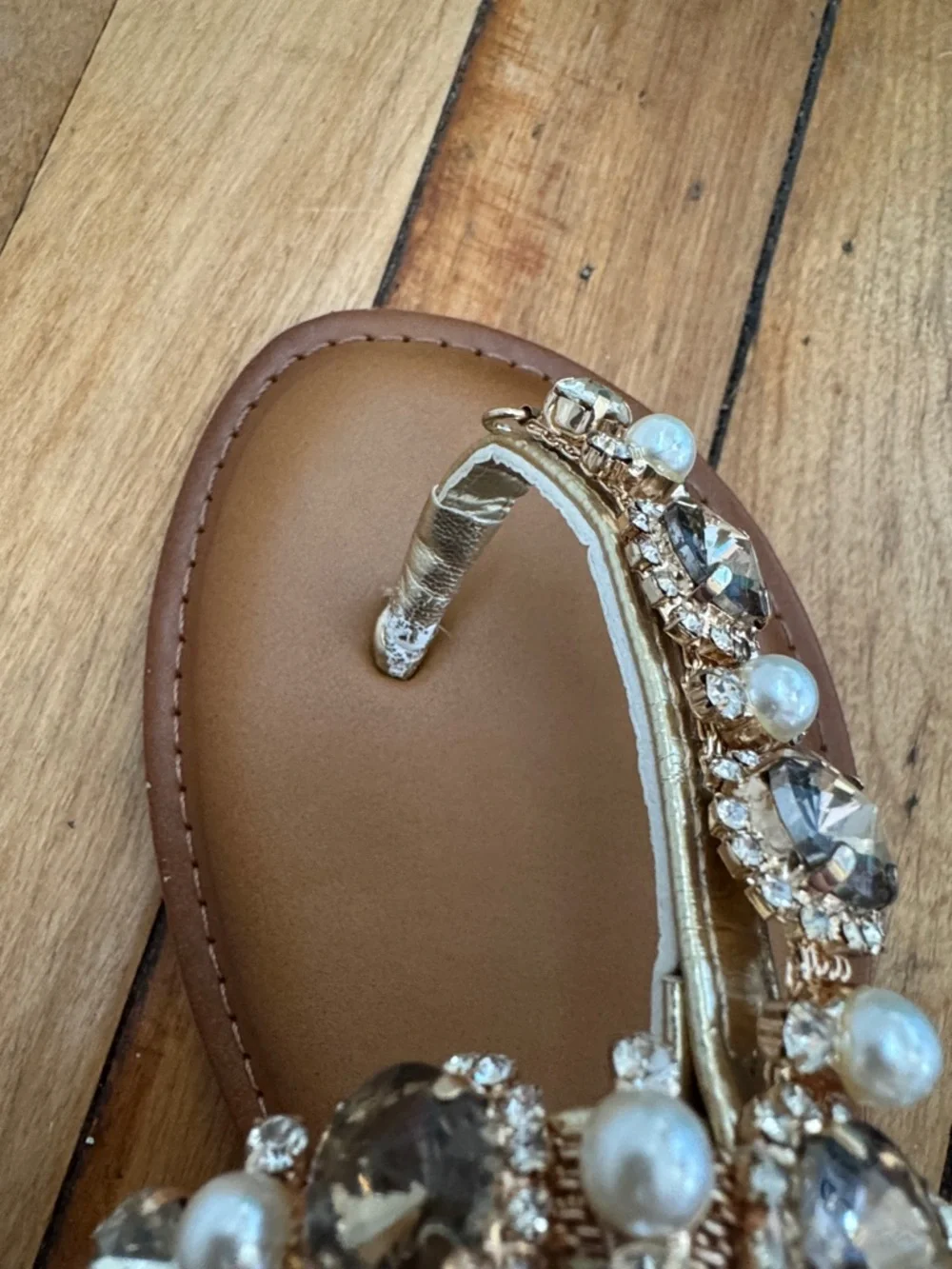 Marbella Gold Jeweled Sandals